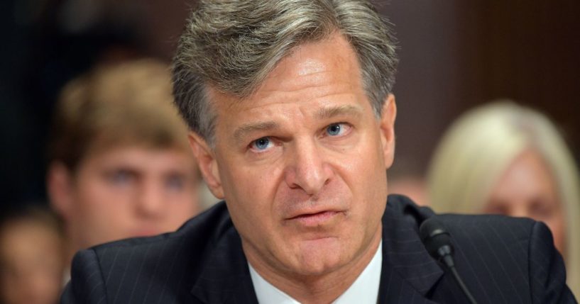 Christopher Wray testifies before the Senate Judiciary Committee on his nomination to be the director of the Federal Bureau of Investigation in the Dirksen Senate Office Building on Capitol Hill on July 12, 2017, in Washington, D.C.