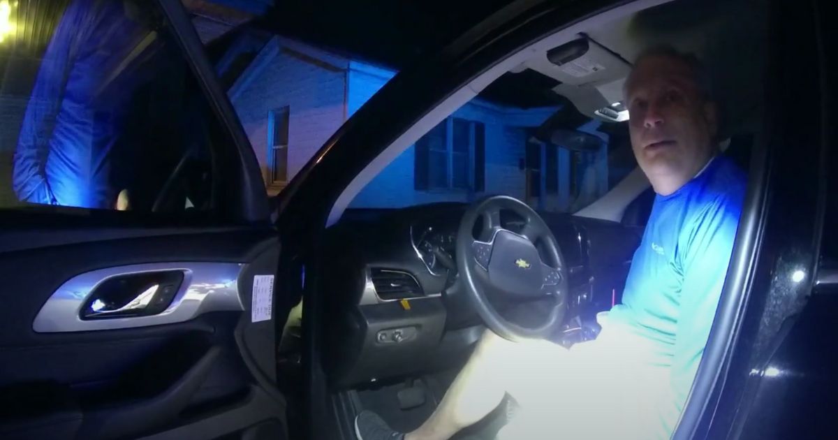 This YouTube screen shot shows body cam footage from an Oklahoma City police officer during a DUI arrest.