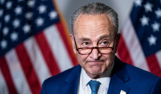 Senate Majority Leader Chuck Schumer (D-NY) speaks during a news conference following the weekly Democrat policy luncheon on Capitol Hill on April 20, 2021, in Washington, D.C.