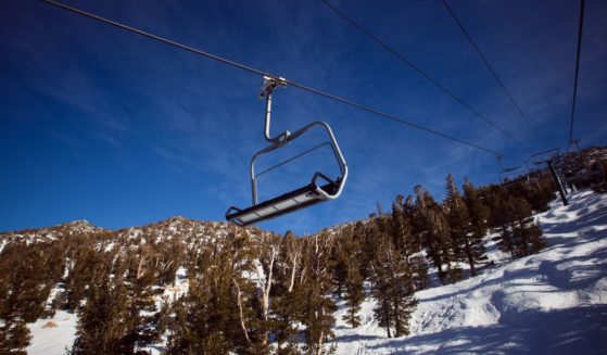 A ski lift is seen in this stock image.