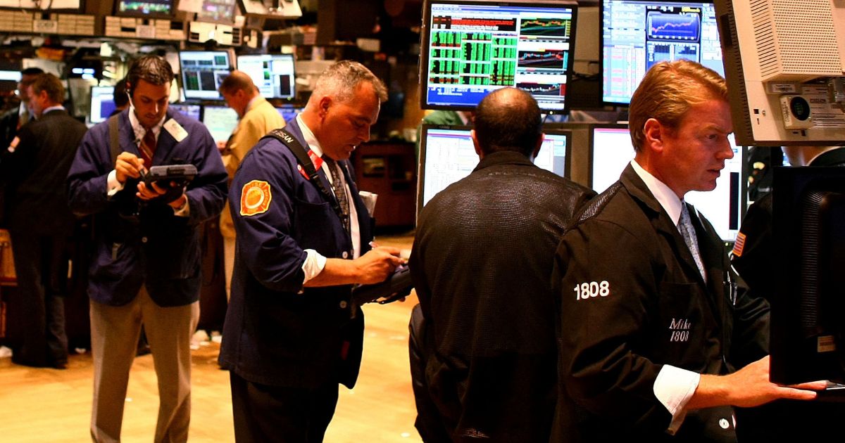 Traders working on the floor on the New York Stock Exchange
