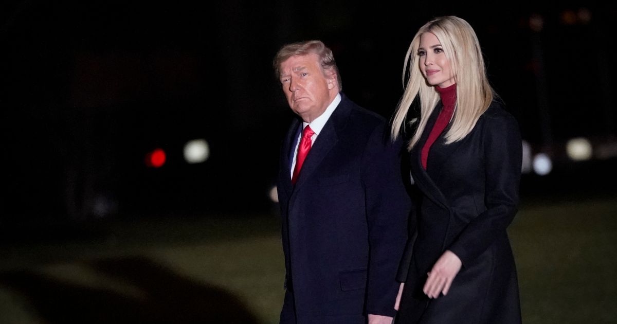 Donald Trump and daughter Ivanka Trump walk to Marine One on the South Lawn of the White House on January 4, 2020 in Washington, DC.