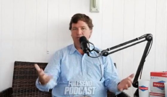 Fox News host Tucker Carlson is interviewed by the "Full Send Podcast."