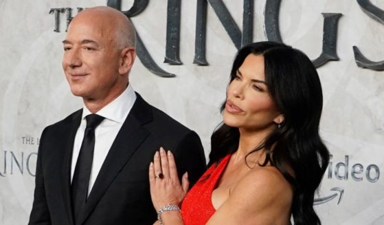 Amazon Founder and Executive Chair Jeff Bezos and Lauren Sanchez are seen at the global premiere of "The Lord of the Rings: The Rings of Power" in London on August 30, 2022.