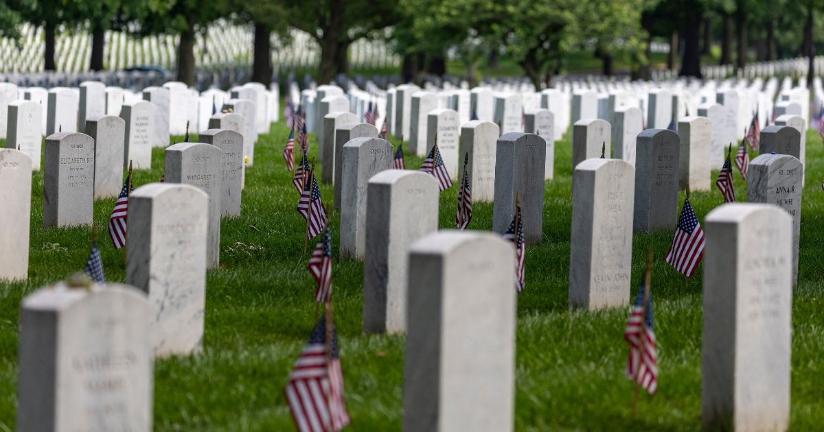 Headstones are pictured at Arlington National Cemetery in Arlington, Virginia, on May 30, 2022.