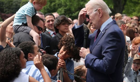 President Joe Biden takes questions from children during an event on Thursday in Washington, D.C.