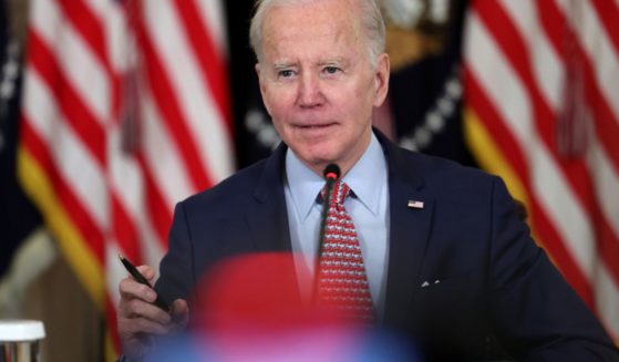 President Joe Biden holds a meeting at the White House on Tuesday in Washington, D.C.