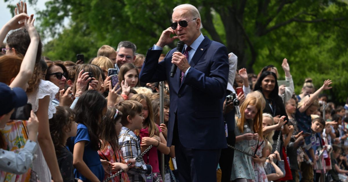 President Joe Biden participates in a Take Your Child to Work Day welcome on the South Lawn of the White House in Washington on Thursday.