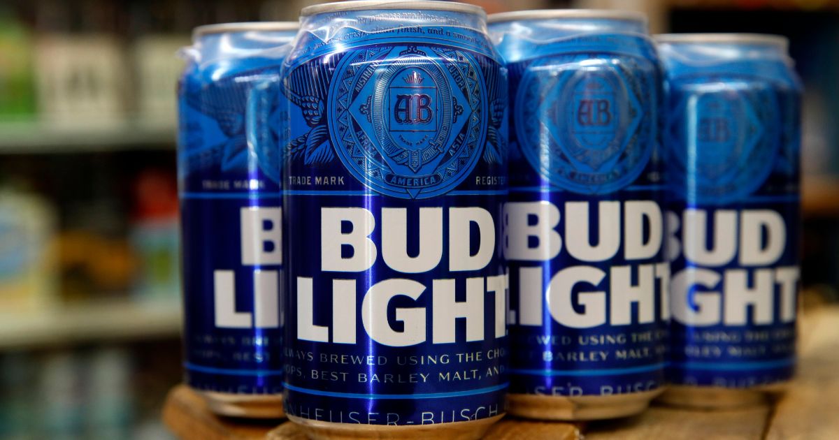 Cans of Bud Light beer are pictured in Washington on Jan. 10, 2019.