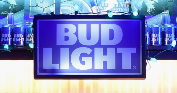 A Bug Light sign is pictured at a bar in Nashville, Tennessee, on April 4, 2018.