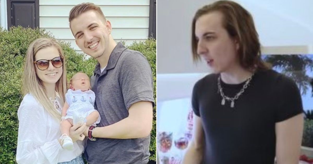 Chris Tyson is seen with his family, left, and after beginning HRT, right.