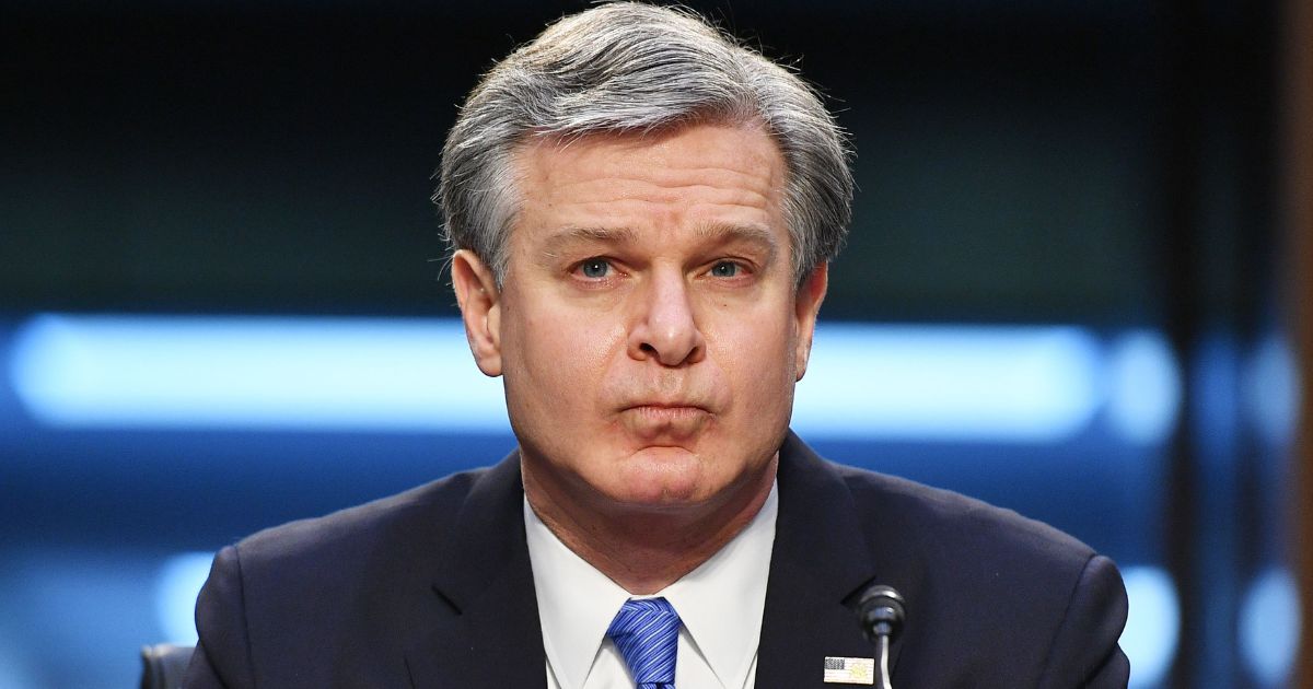 FBI Director Christopher Wray testifies before the Senate Judiciary Committee on Capitol Hill in Washington, D.C., on March 2, 2021.