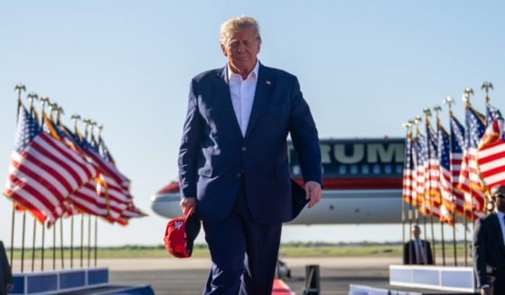 Former President Donald Trump arrives at a rally on March 25 in Waco, Texas.