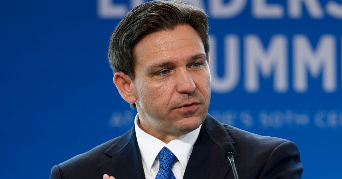 Florida Gov. Ron DeSantis speaks at the Heritage Foundation's 50th Anniversary Leadership Summit in National Harbor, Maryland, on Friday.