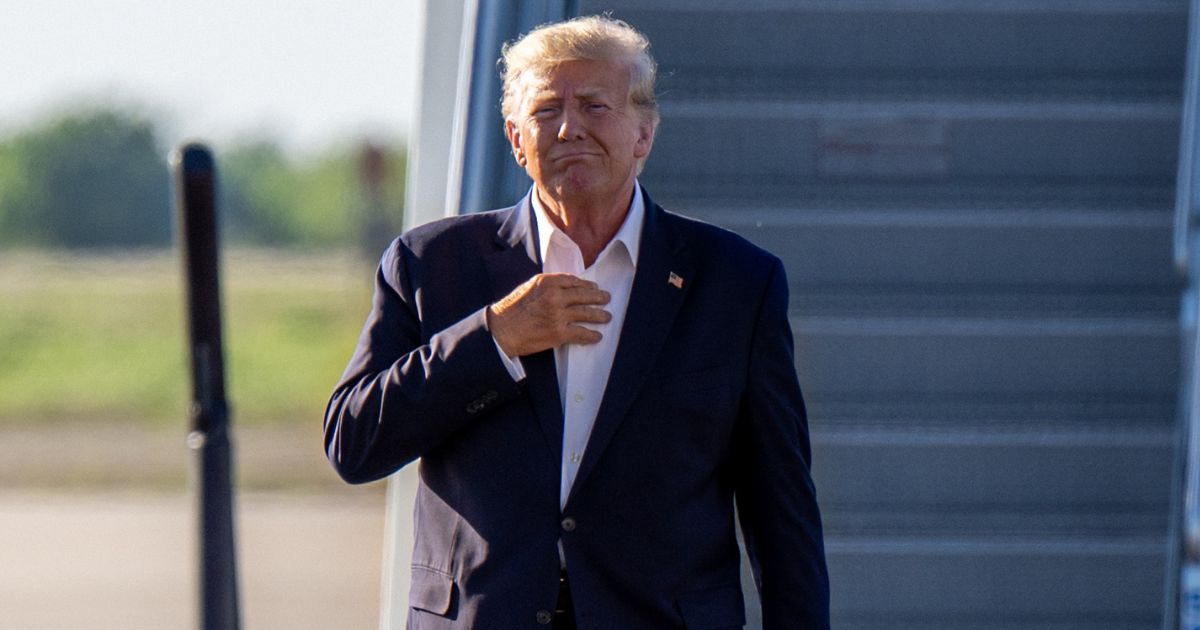Former President Donald Trump arrives at a rally in Waco, Texas, on March 25.