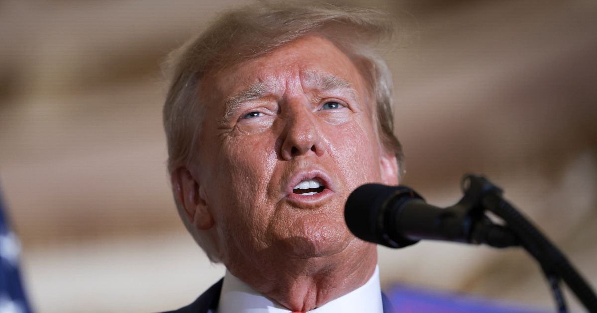Former President Donald Trump speaks from Mar-a-Lago Clug in West Palm Beach, Florida, on Tuesday.
