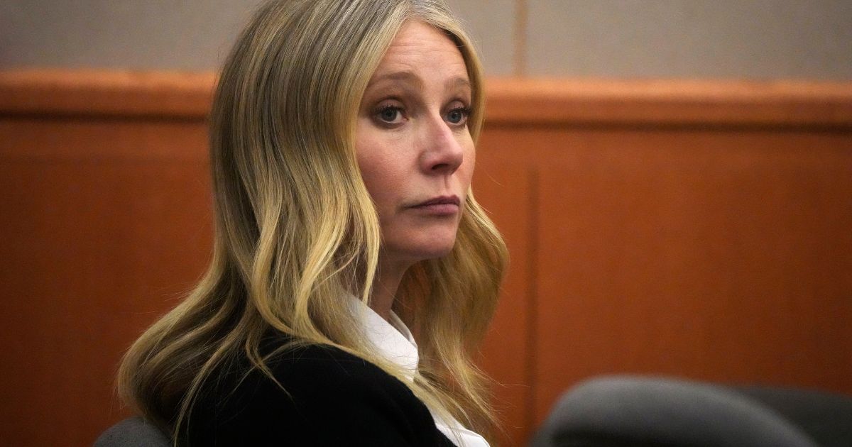 Gwyneth Paltrow sits in court on Monday in Park City, Utah.