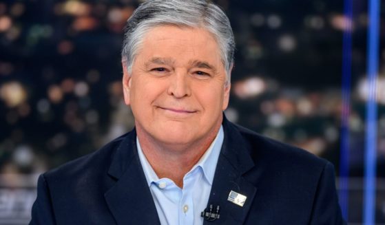 Sean Hannity smiles at Fox News Channel Studios on March 15 in New York City.