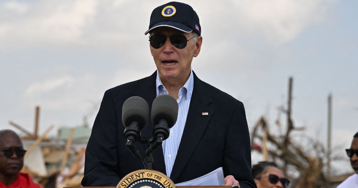 President Joe Biden speaks at a news conference in Rolling Fork, Mississippi, on Friday after a tornado ripped through the town.