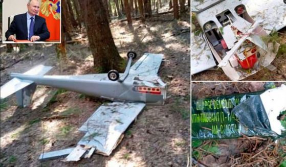 The drone, packed with 37 pounds of explosives, made it to an area outside Moscow, according to news reports.