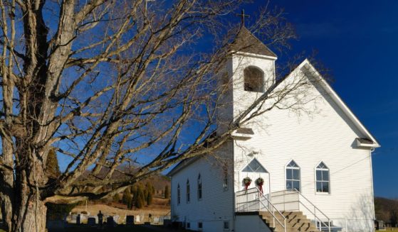 A stock photo shows a church in rural Kentucky.