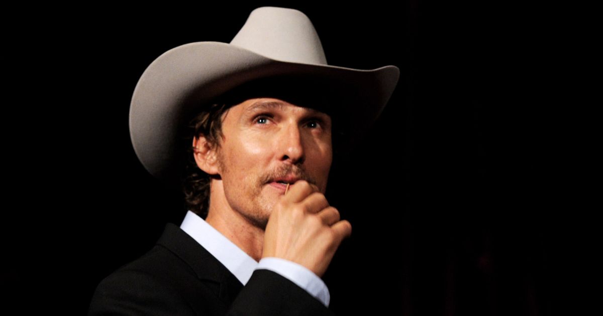 Actor Matthew McConaughey at a film premiere in a cowboy hat