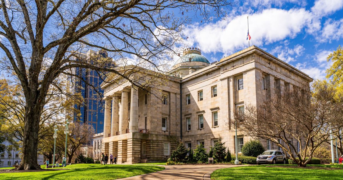 The North Carolina State Capitol in Raleigh is seen March 25, 2022.