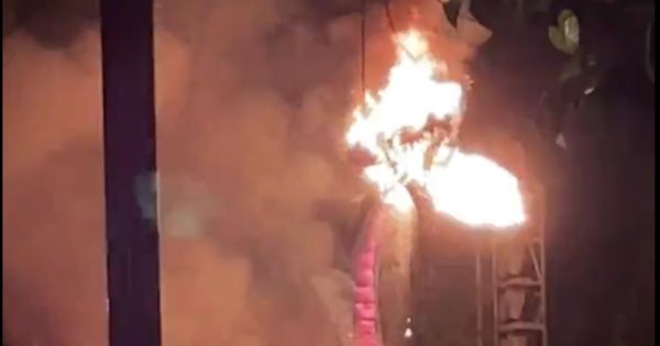On Saturday, a 45-foot-tall dragon prop caught fire during the "Fantasmic" show at Disneyland.