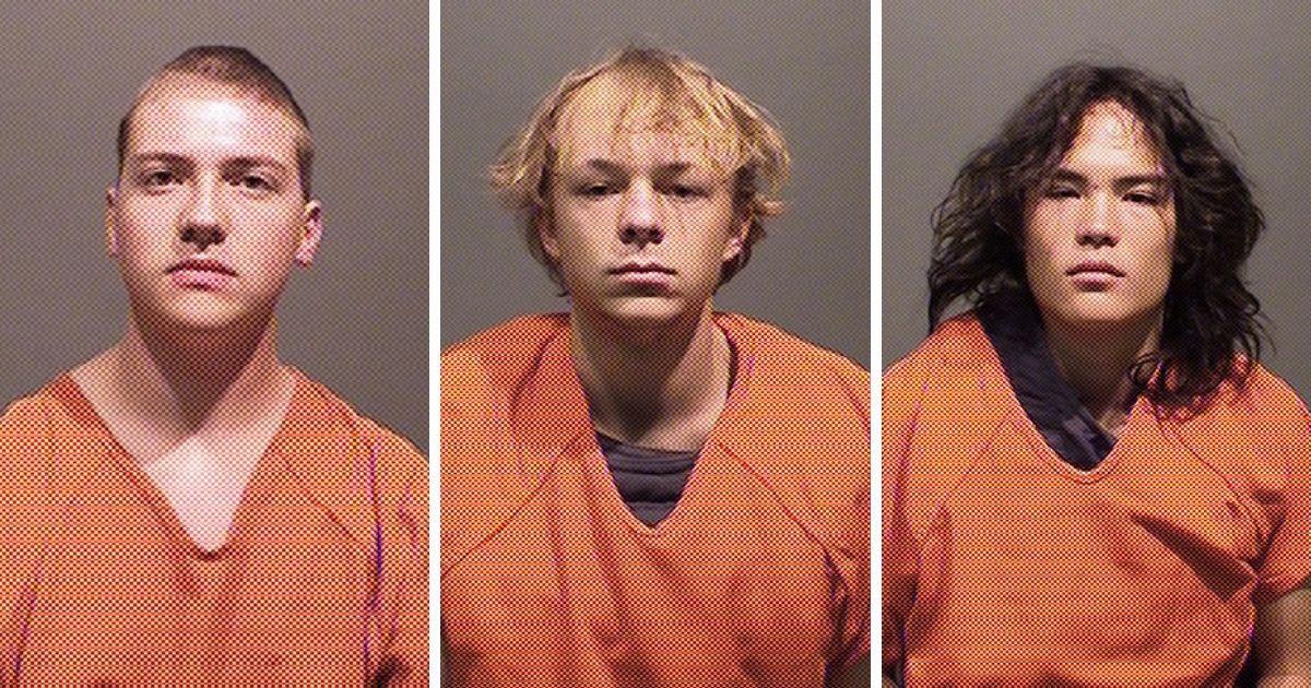Joseph Koenig, Nicholas Karol-Chik and Zachary Kwak, all 18, are charged with first-degree murder and acting with “extreme indifference” in the death of Alexa Bartell, 20, on April 19 in Colorado. (@JaleesaReports / Twitter)