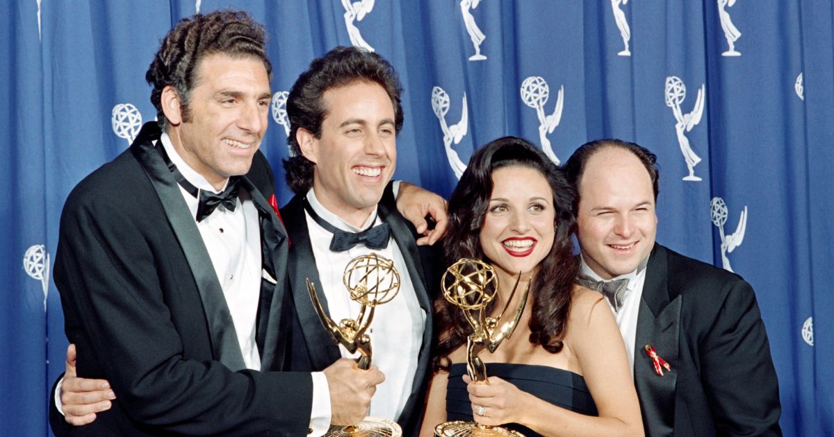 ast members from "Seinfeld" pose with their Emmys for Outstanding Comedy Series in this file photo from Sept. 19, 1993. Pictured, from left, are Michael Richards, Jerry Seinfeld, Julia Louis-Dreyfus and Jason Alexander.