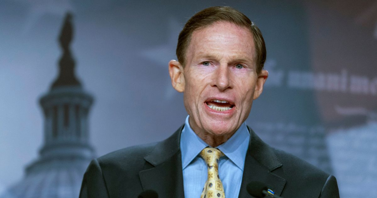 Richard Blumenthal speaking during a news conference