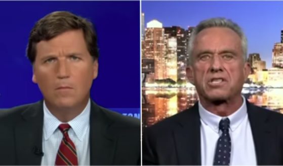 Democratic presidential candidate Robert F. Kennedy Jr. is interviewed by Fox News' Tucker Carlson on Wednesday.