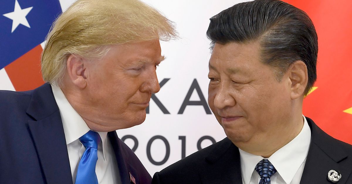 Then-President Donald Trump meets with Chinese President Xi Jinping during a meeting on the sidelines of the G-20 summit in Osaka, Japan, on June 29, 2019.