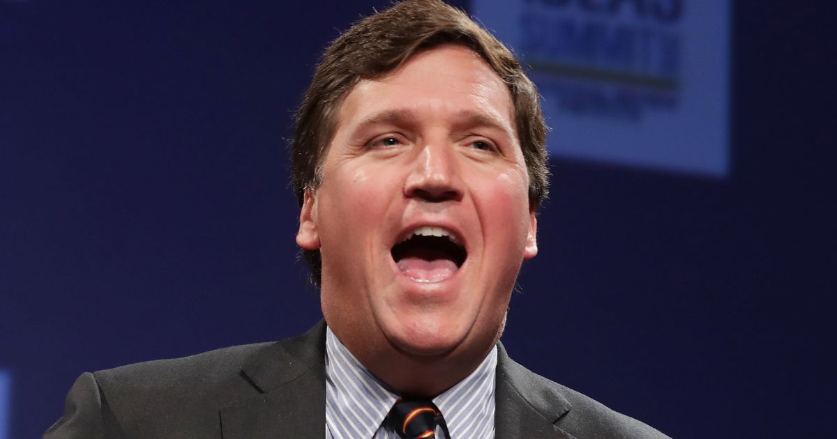 Tucker Carlson speaks during the National Review Institute's Ideas Summit at the Mandarin Oriental Hotel in Washington on March 29, 2019.