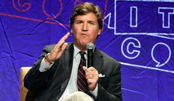 Then-Fox News anchor Tucker Carlson speaks at Politicon 2018 in Los Angeles, California, on Oct. 21, 2018.