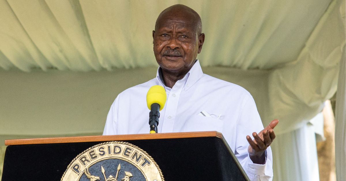 Ugandan President Yoweri Museveni speaks at the State House in Entebbe on July 26, 2022.