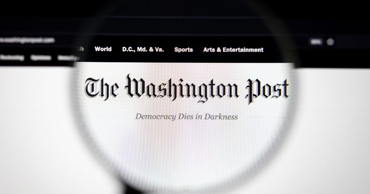 The Washington Post website is seen in this stock image.