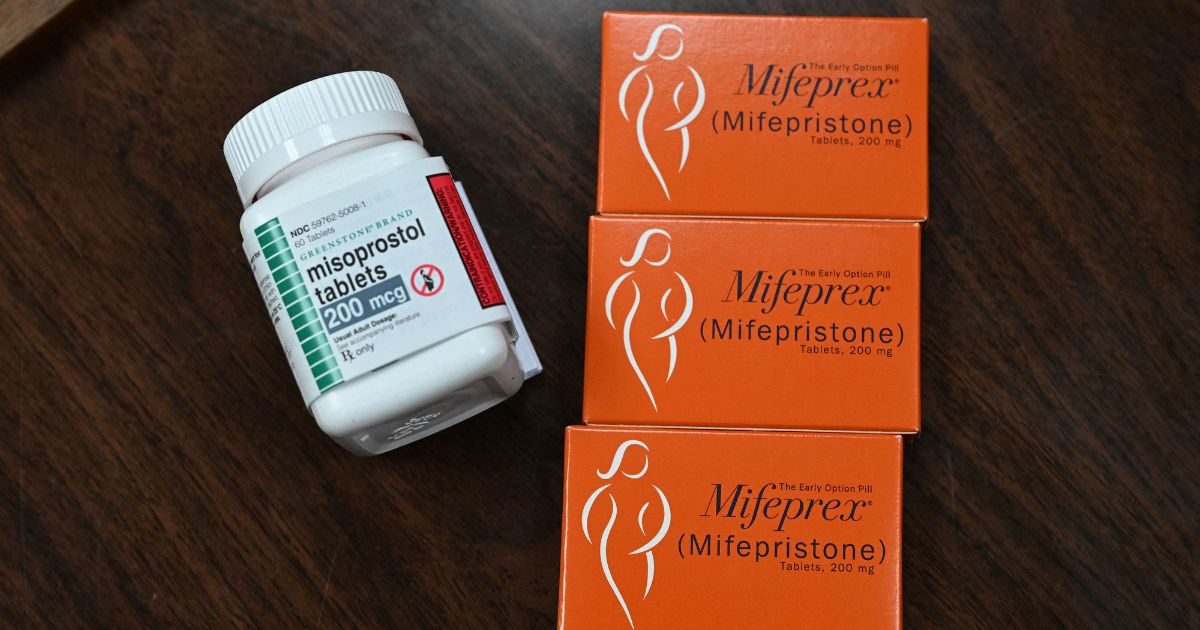 Mifepristone (Mifeprex) and Misoprostol, the two drugs used in a medication abortion, are seen at the Women's Reproductive Clinic, in Santa Teresa, New Mexico, on June 17, 2022. Mifepristone is taken first to stop the pregnancy, followed by Misoprostol to induce bleeding.