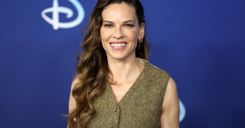 Hilary Swank attends the Disney 2022 Upfront presentation in New York City on May 17, 2022.
