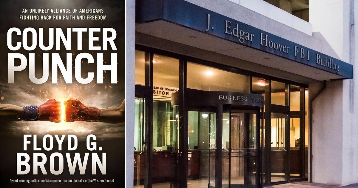 At left is Floyd Brown's book "Counter Punch." At right is the FBI's J. Edgar Hoover Building in Washington on Dec. 29, 2016.