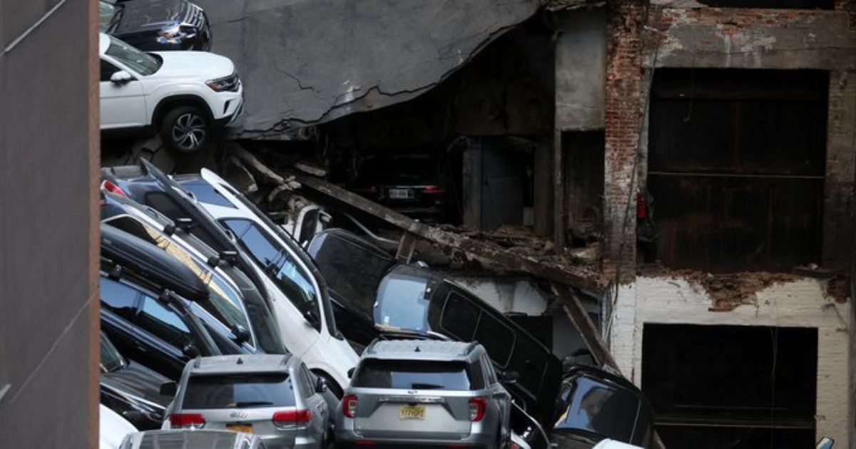 A parking structure collapsed in Manhattan on Tuesday.
