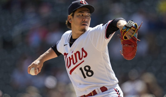 Minnesota Twins pitcher Kenta Maeda plays against the Chicago White Sox in Minneapolis, Minnesota, on April 10.
