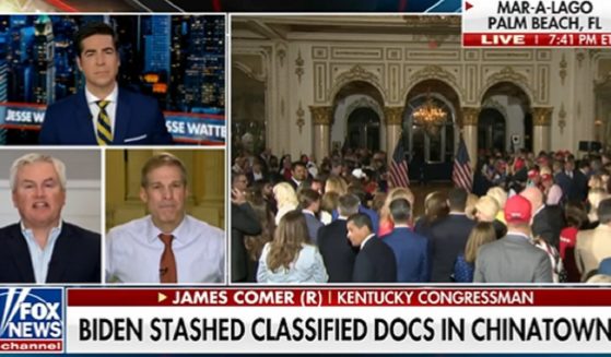 Fox News' Jesse Watters interviews Kentucky Republican Rep. James Comer and Ohio Republican Rep. Jim Jordan on Tuesday.