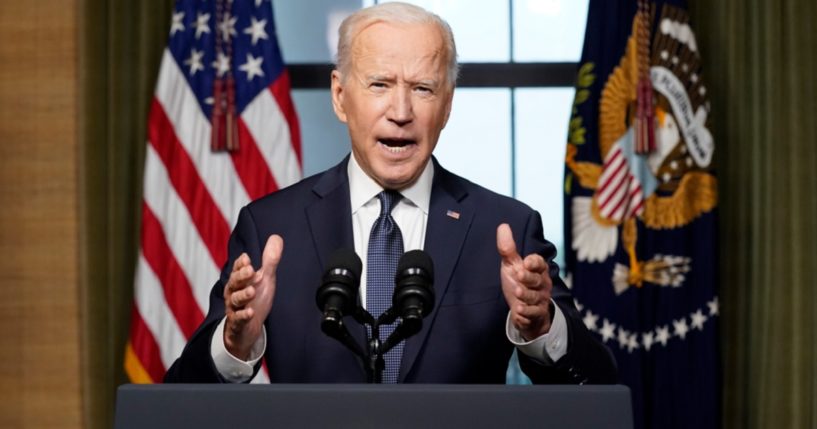 President Joe Biden, pictured in a file photo from 2021, announced his re-election campaign in a video Tuesday.