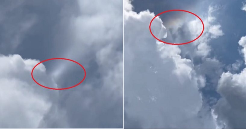 A meteorogical phenomenon lights up the clouds over Miami Beach on Friday.