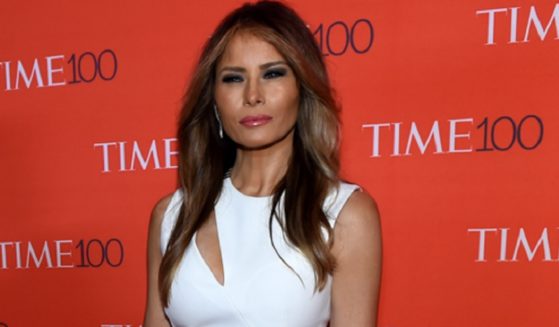 The office of Melania Trump, pictured in a 2016 file photo from the Time 100 Gala at the Lincoln Center in New York City, issued a Twitter post Monday advising the public to use caution in evaluating stories about her based on anonymous sources.