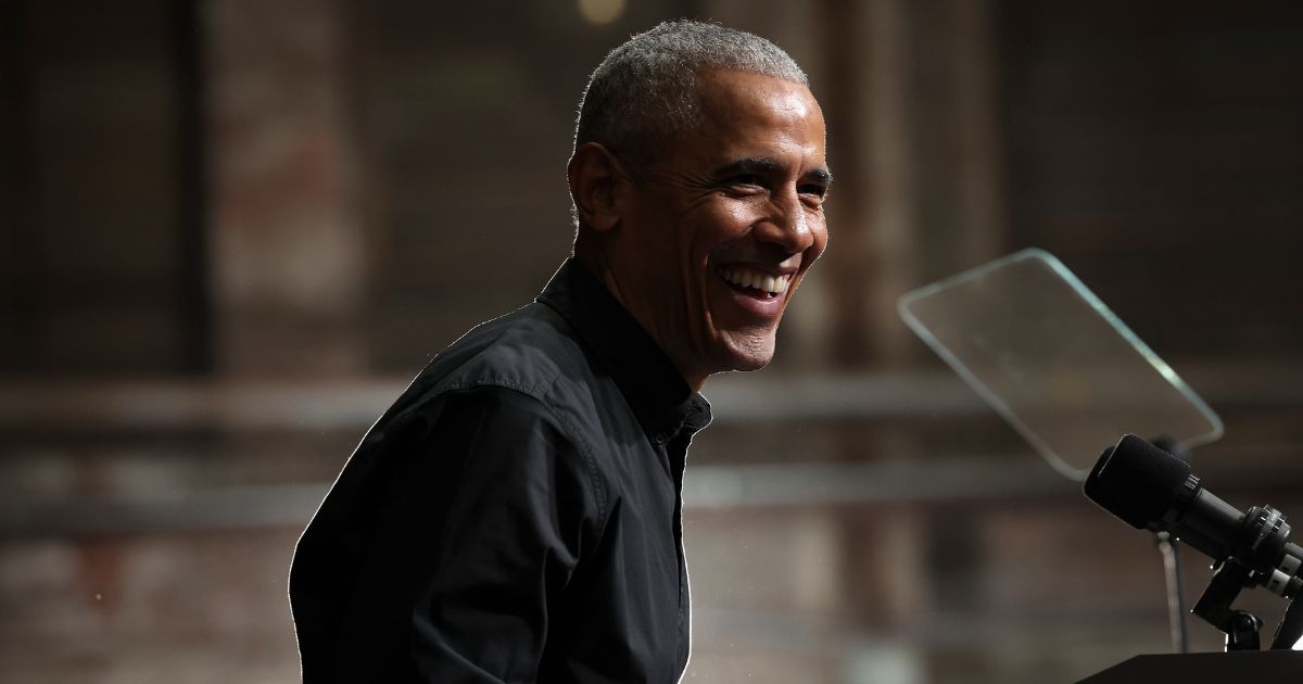 Former President Barack Obama campaigns for Georgia Democratic Senate candidate U.S. Sen. Raphael Warnock (D-GA) at a rally Dec. 1, 2022, in Atlanta.