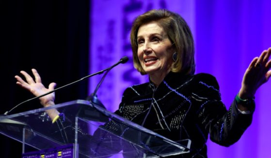 Former House Speaker Nancy Pelosi speaks at the Human Rights Campaign Dinner at the JW Marriott Los Angeles on March 25, 2023.