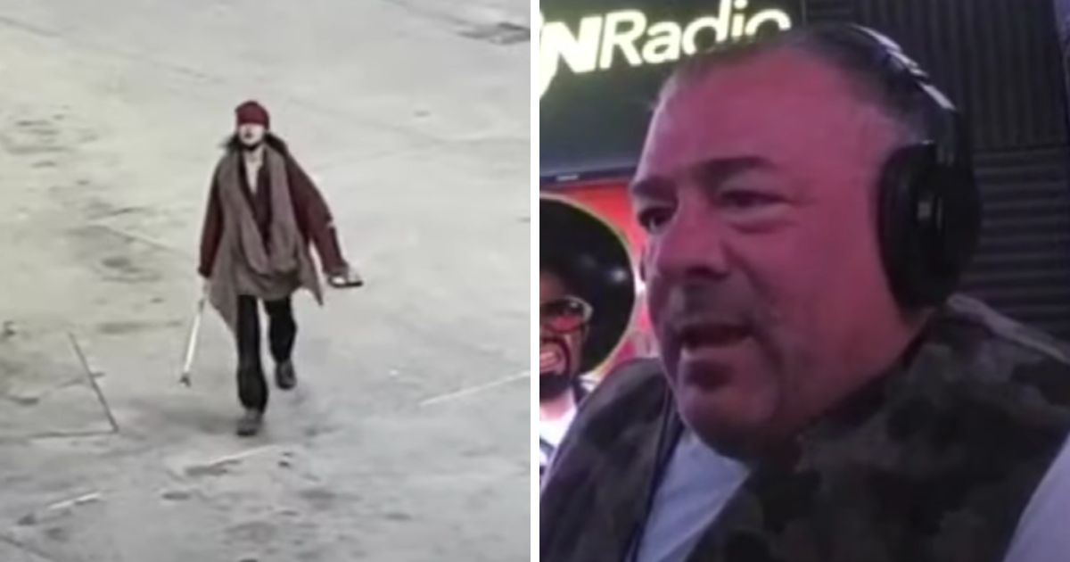 These YouTube screen shots show Don Carmignani (R) and his alleged assailant (L).