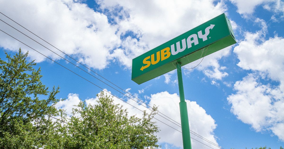 A Subway fast-food restaurant sign is seen on April 29, 2022, in Houston, Texas.